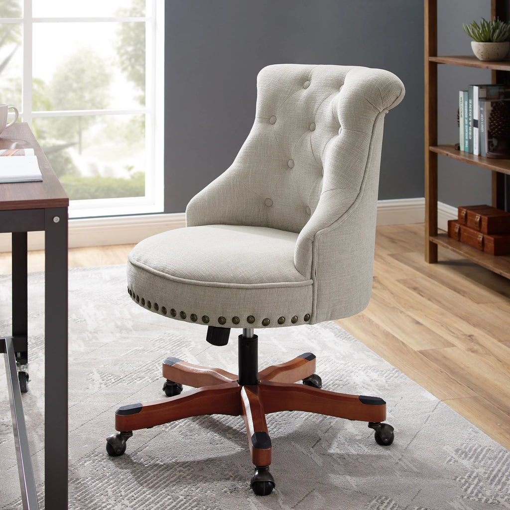Off-White Swivel Manager's Chair with Adjustable Height F3694