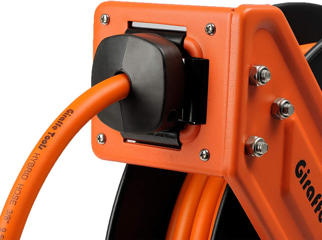 Retractable Air Hose Reel with 3/8 in. x 25 ft Hybrid Hose, 300 PSI Wall Mounted, Pack of 2 P382525