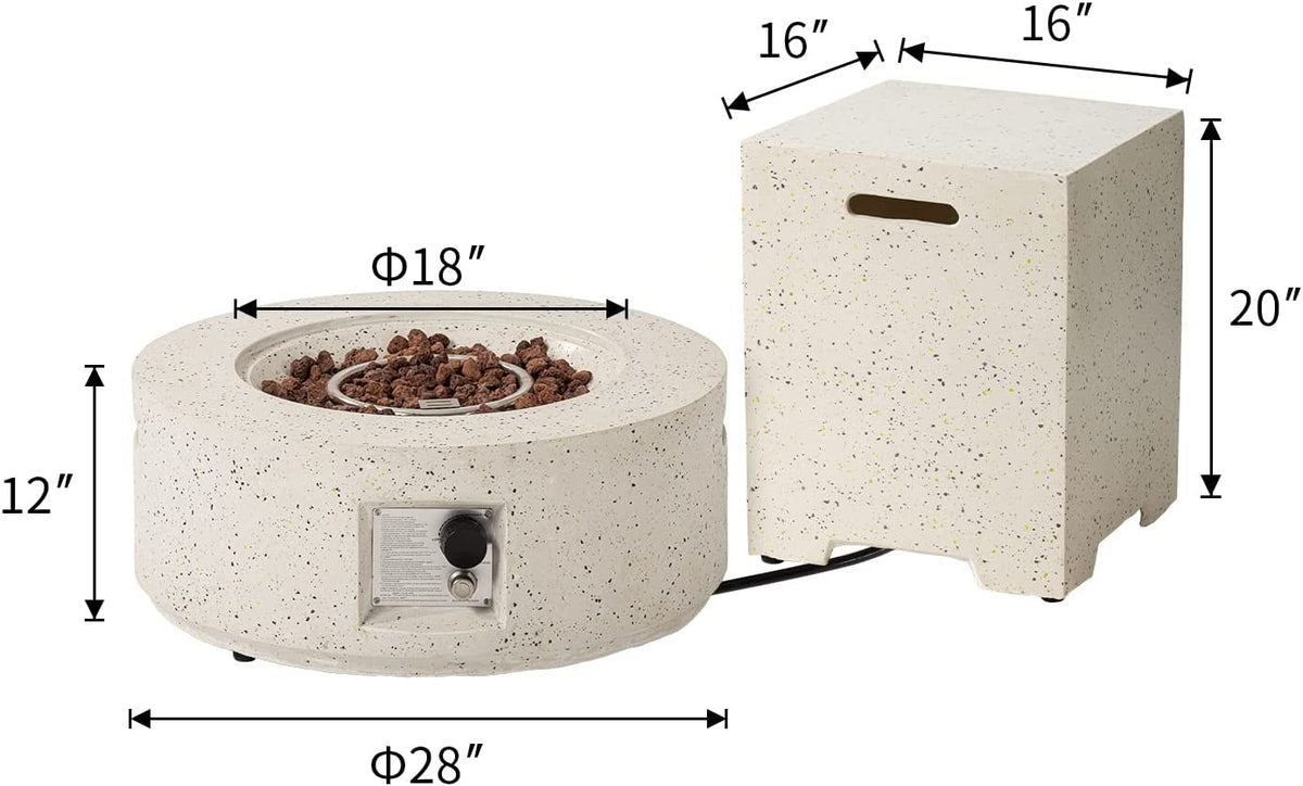 40,000 BTU Outdoor 28-inch Round Propane Fire Pit Table Set H911