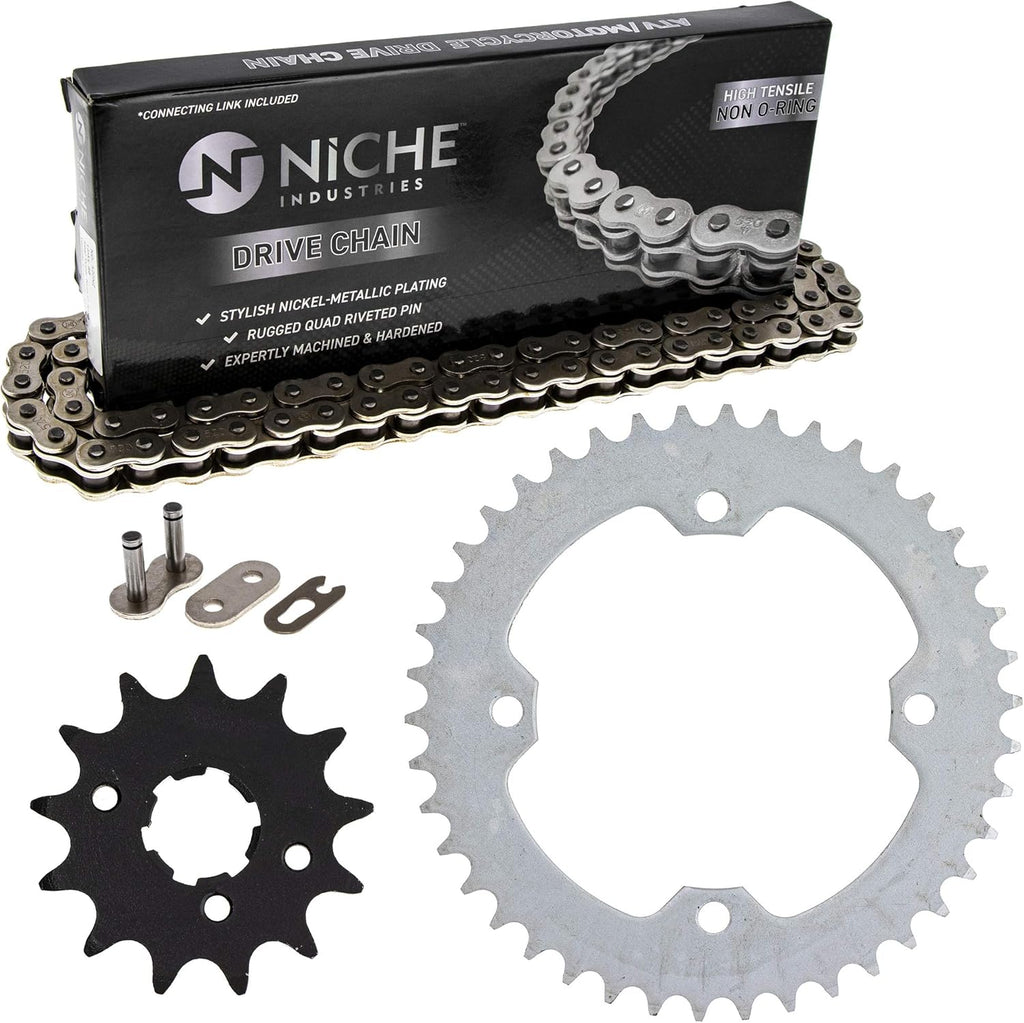 Drive Sprocket Chain Combo 13 Tooth 42 Tooth 520NZ Standard 104 Links Pack of 2 J962409