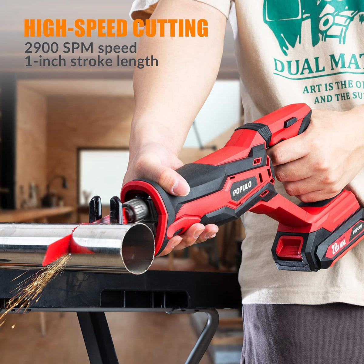 Cordless Reciprocating Saw with 2.0Ah Battery and Charger Pack of 2 J857425