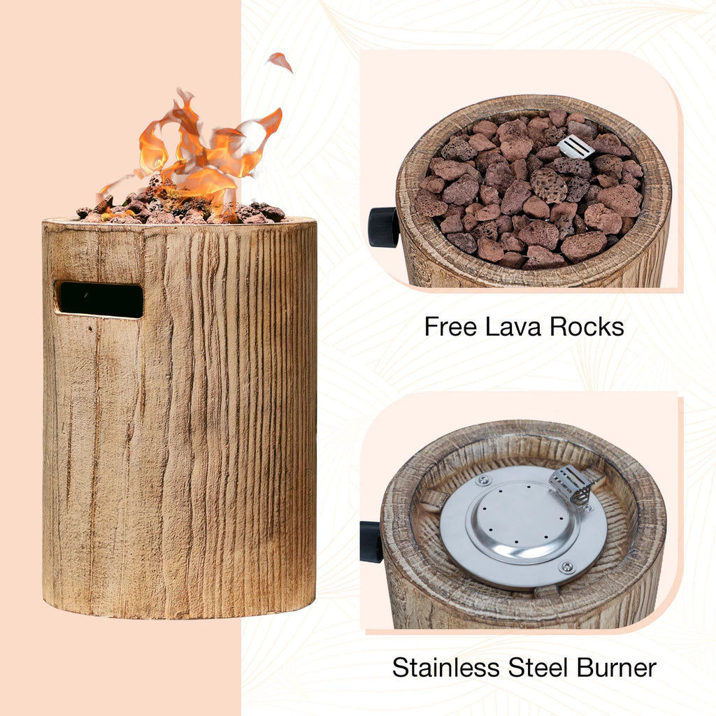 Tabletop Propane Fire Pit 10inch Portable Concrete Gas Fire Bowl Q478370