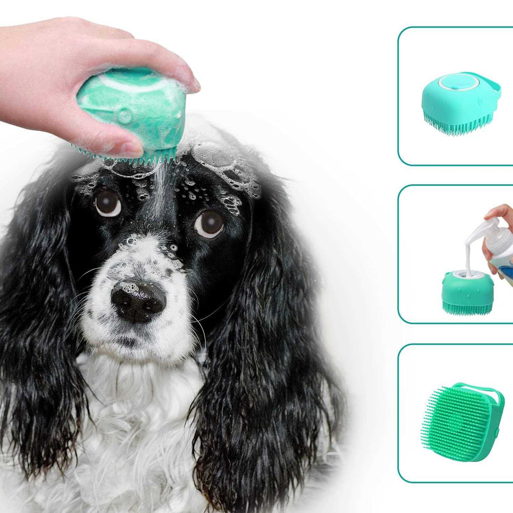 Pet Grooming Bath Massage Brush with Soap Dispenser U2871