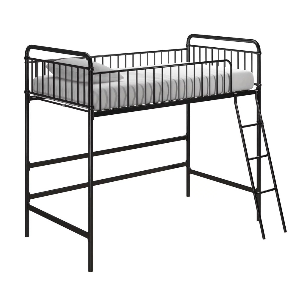 Black Twin Metal Loft Bed O609