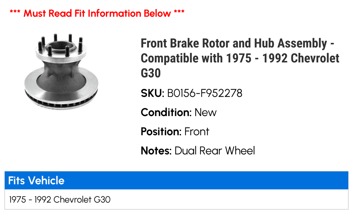 Front Brake Rotor and Hub Assembly T674469