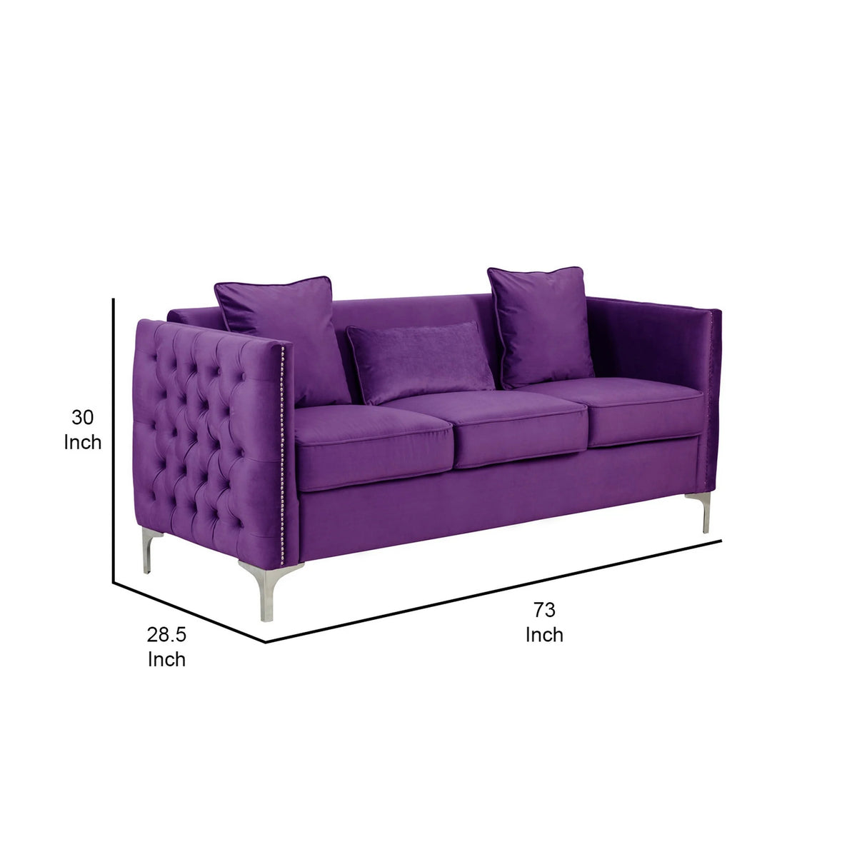 Purple Velvet Button Tufted Sofa K2562