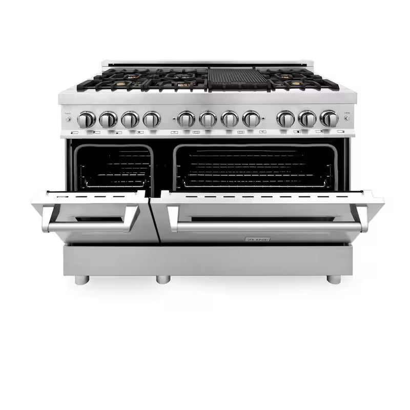7 Burner Double Oven Dual Fuel Range with Brass Burners in Stainless Steel L35684