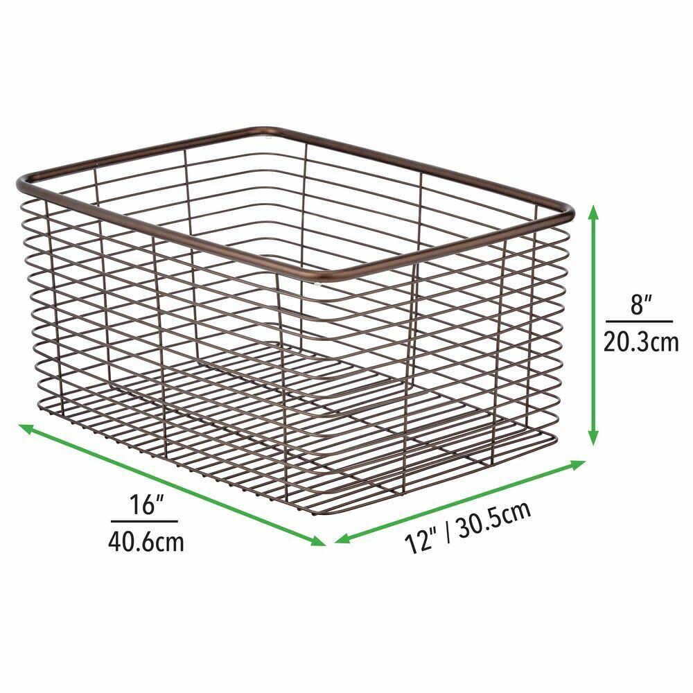 Metal Wire Kitchen Pantry Storage Organizer Bin W65827