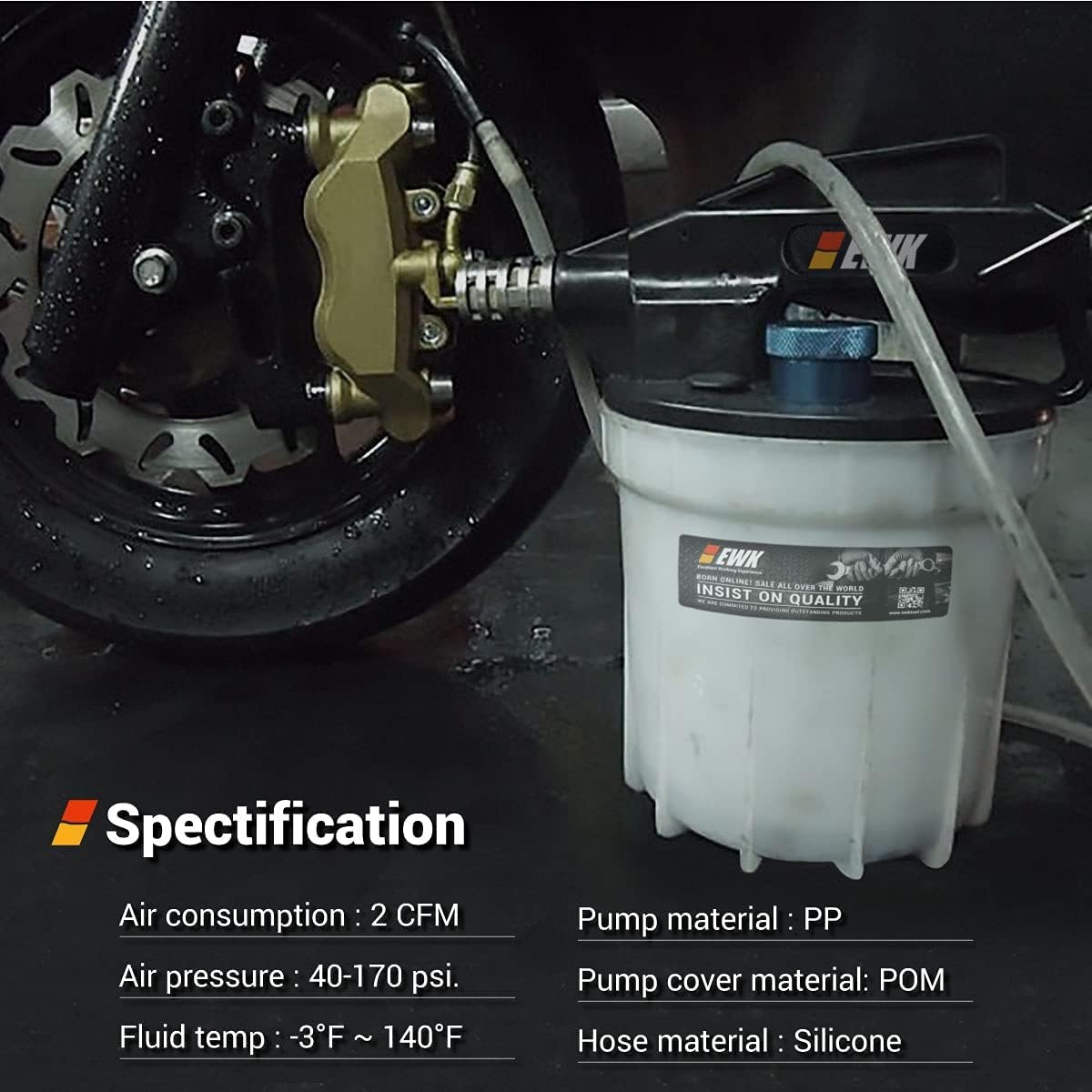Pneumatic Vacuum Brake Bleeder Fluid Pump with Bleeding Hose B65209