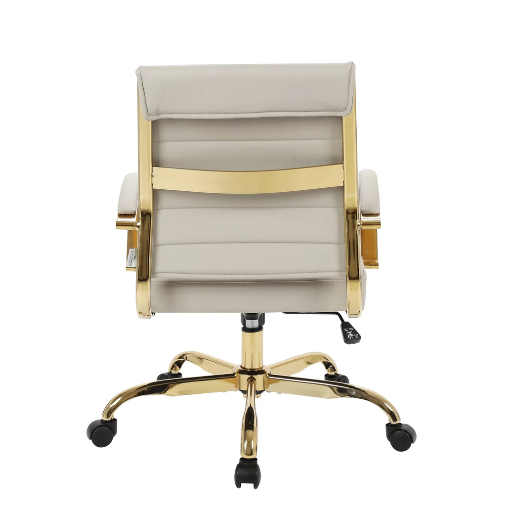 Leather Office Chair With Gold Frame D855