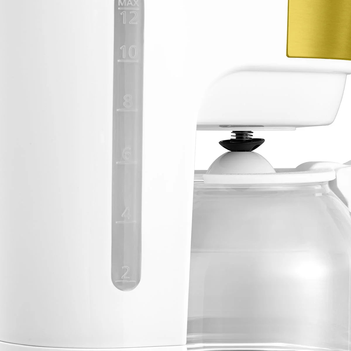 12-Cup Drip Coffee Maker with Permanent Filter, White and Gold M62902