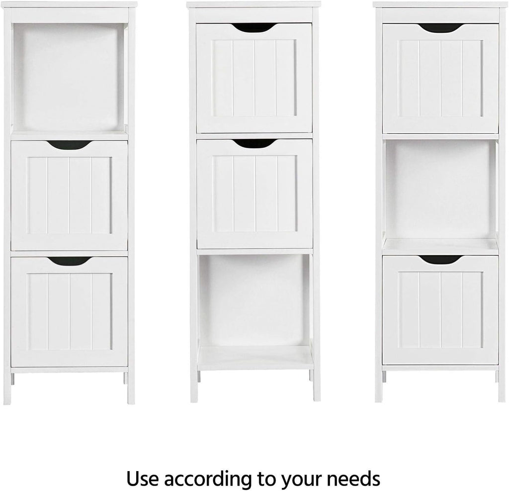 White 2 Drawer Wood Floor Cabinet N90923