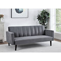 Grey Convertible Velvet Sofa Bed P344698