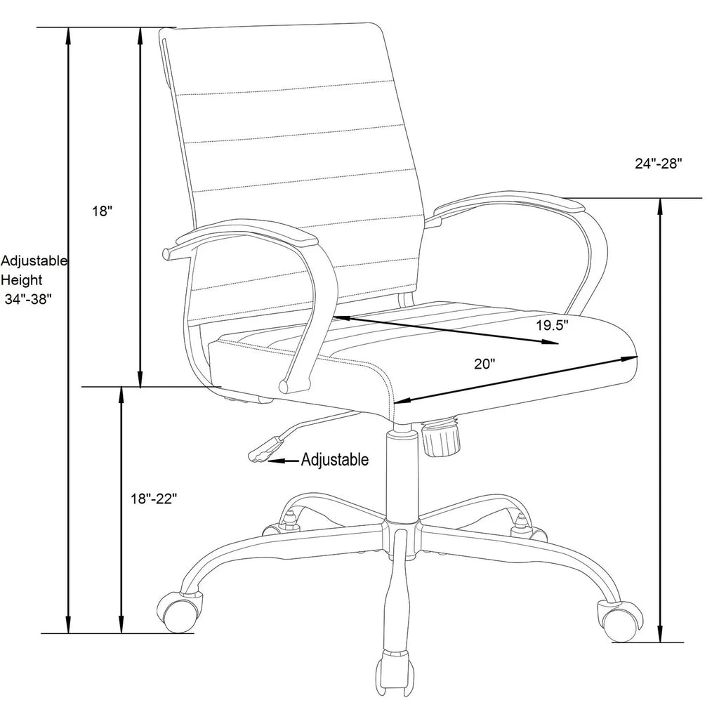 Leather Office Chair With Gold Frame D855