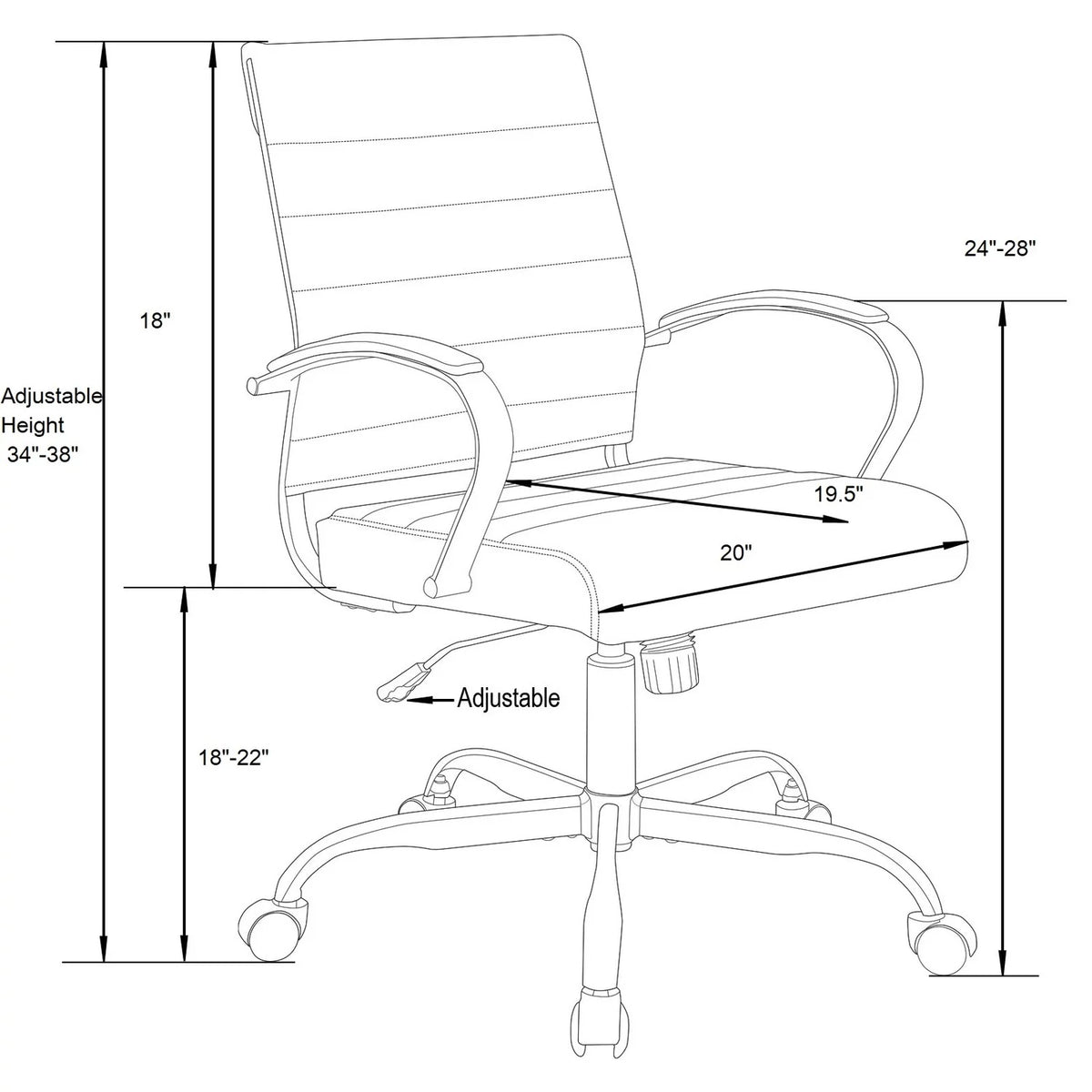 Leather Office Chair With Gold Frame D855