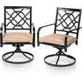 Outdoor Patio Metal Swivel Rocker Dining Chairs Set of 2 G815831