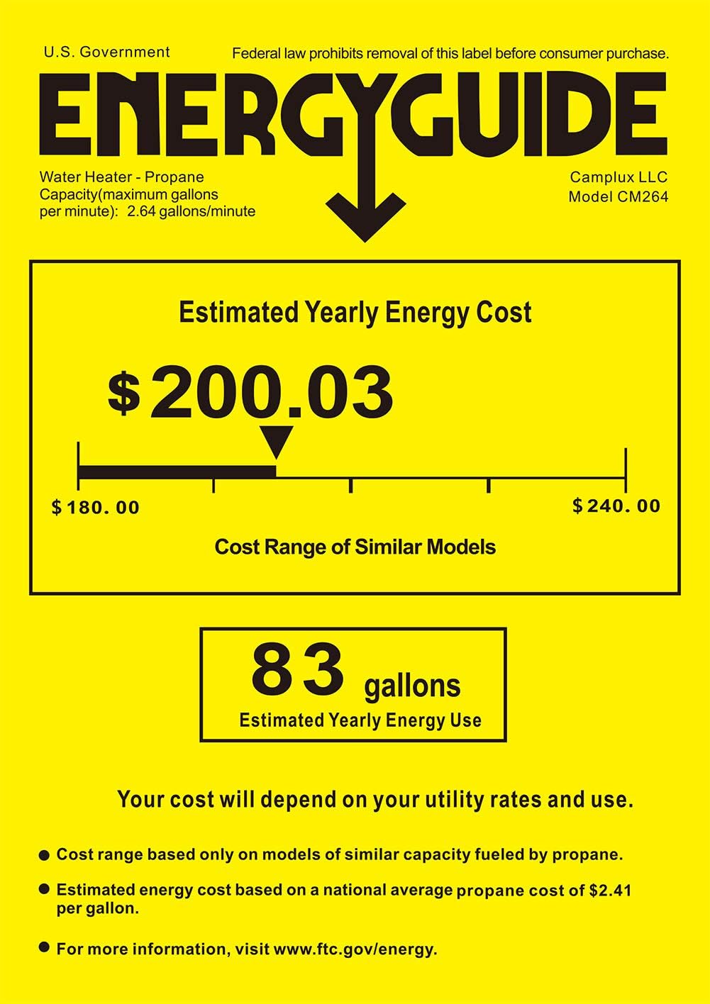 2.64 GPM Propane Tankless Water Heater T7402