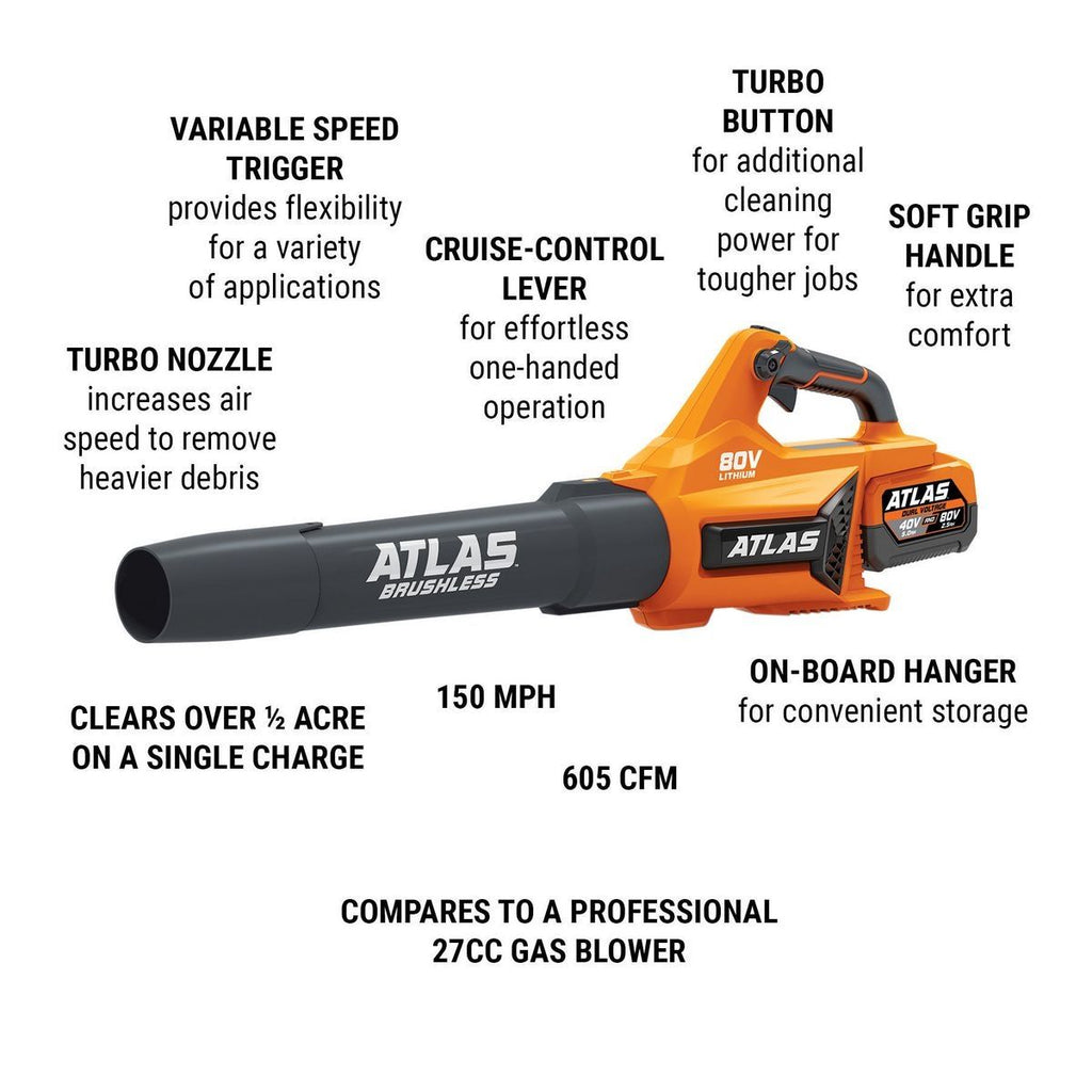 80V Brushless Cordless 150 MPH/605 CFM Blower N22912