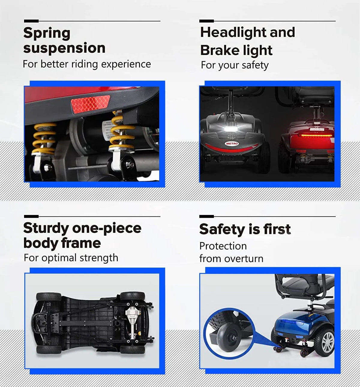 Folding 4 Wheel Mobility Scooter with Head Light K6557