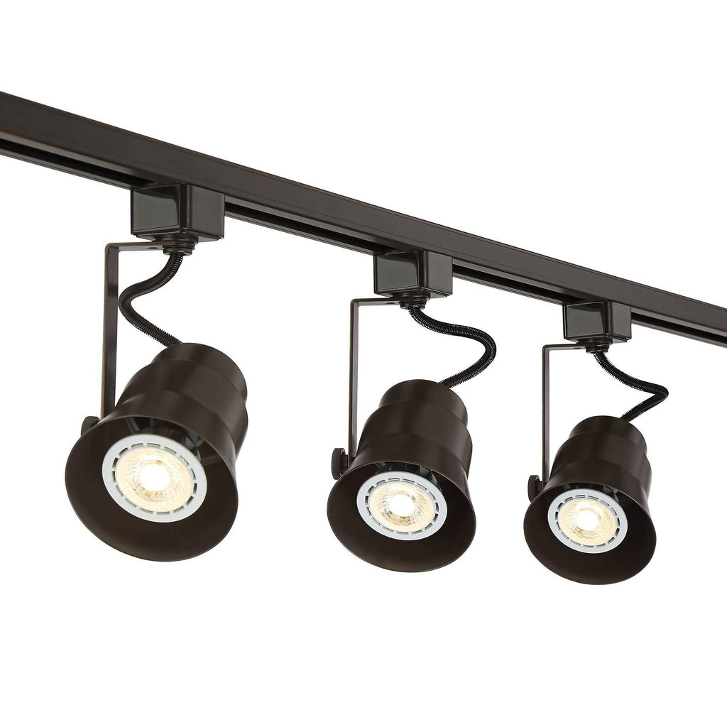 Bronze 3-Light LED Track Kit with Cord and Plug Connector Y9249