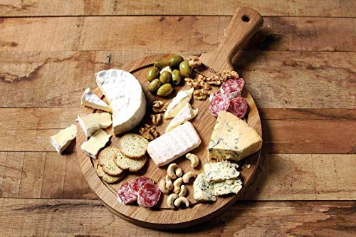 Round Wood Cheese Board with Handle X1457