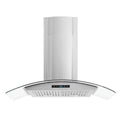 36 in. 500CFM Convertible Glass Wall Mount Range Hood in Stainless Steel with Charcoal Filters and LED Lighting Y23947