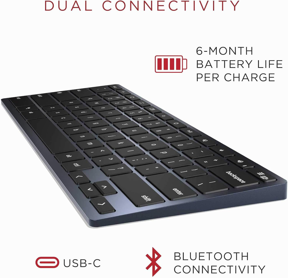 Wireless Bluetooth/USB Wired Desktop Keyboard for Chrome OS I683