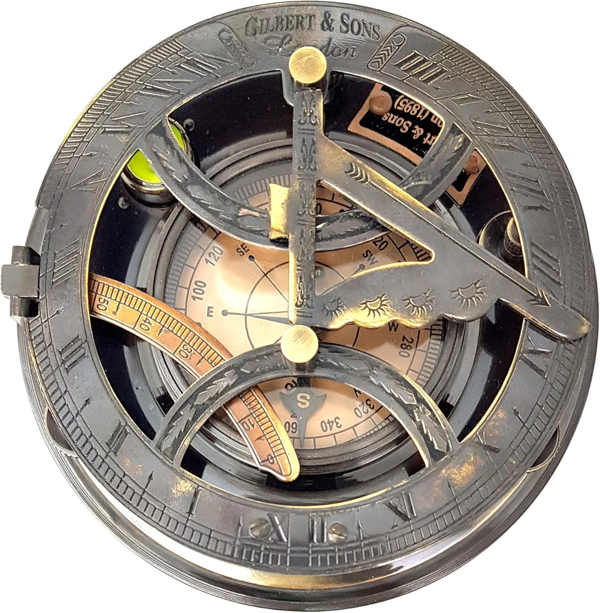 5 inches Large Sundial Compass in Rosewood Case I25721