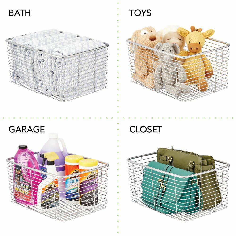 Metal Wire Kitchen Pantry Storage Organizer Bin W65827