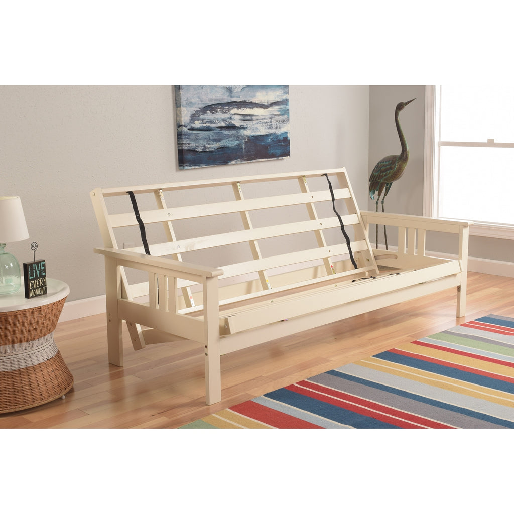 Antique White Finish Sofa with Removable Mattress Cover W68825