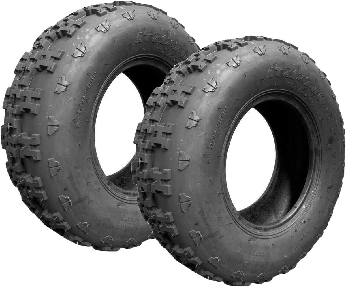 2PCS Front ATV Utility Tires 21X7-10 4 Ply Tubeless W71366