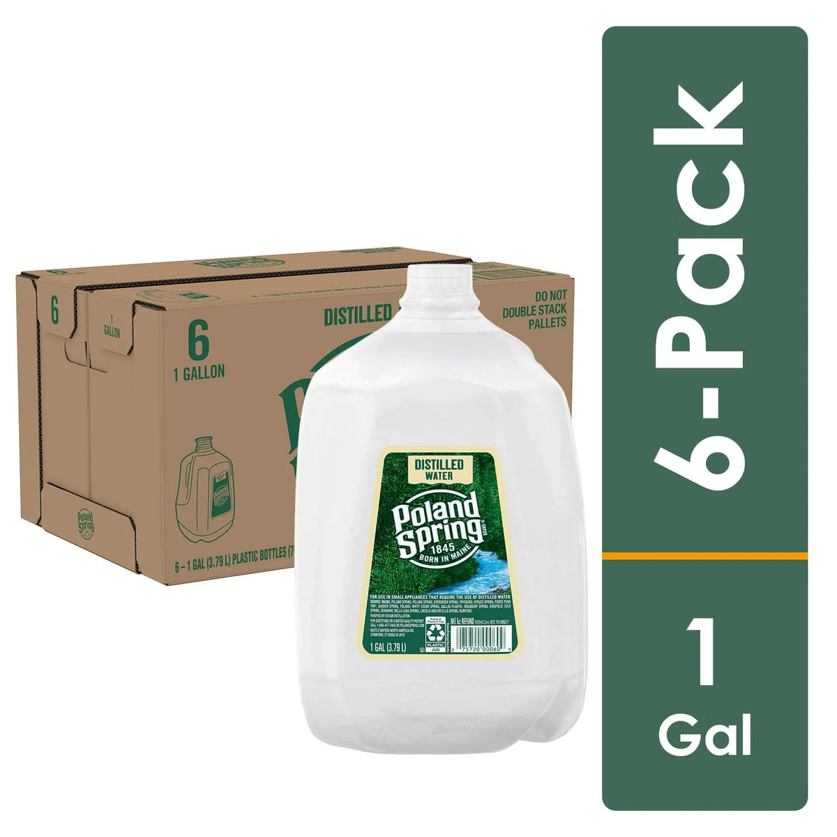 1 Gallon Poland Spring Distilled Water, 6 per case T127938