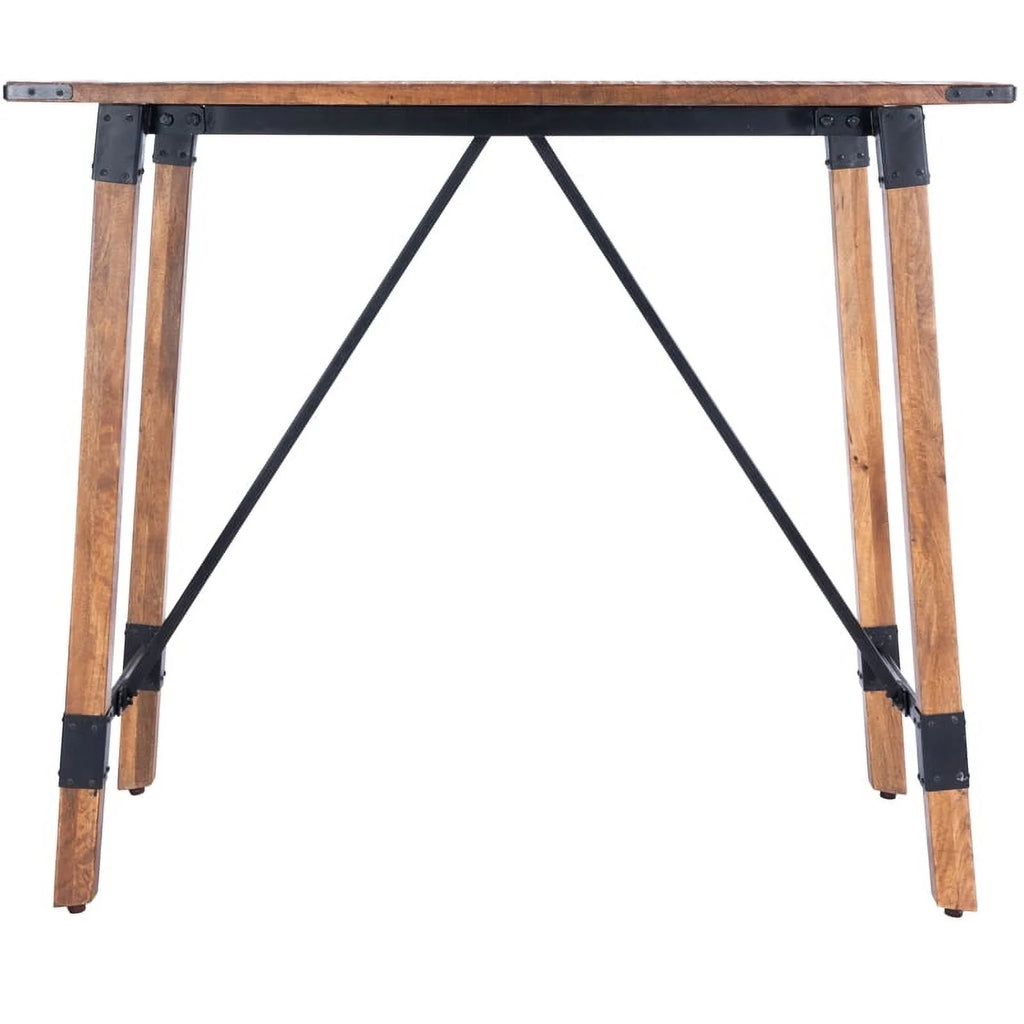 Industrial Wood and Metal Pub Table in Beige D80589
