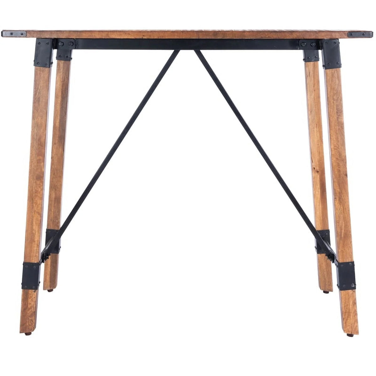 Industrial Wood and Metal Pub Table in Beige D80589