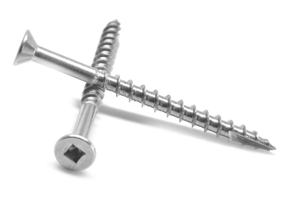 8 x 2 1/2 x 22 Deck Screw Square Drive Flat Head Type 17 Point Stainless Steel 18-8 B74311
