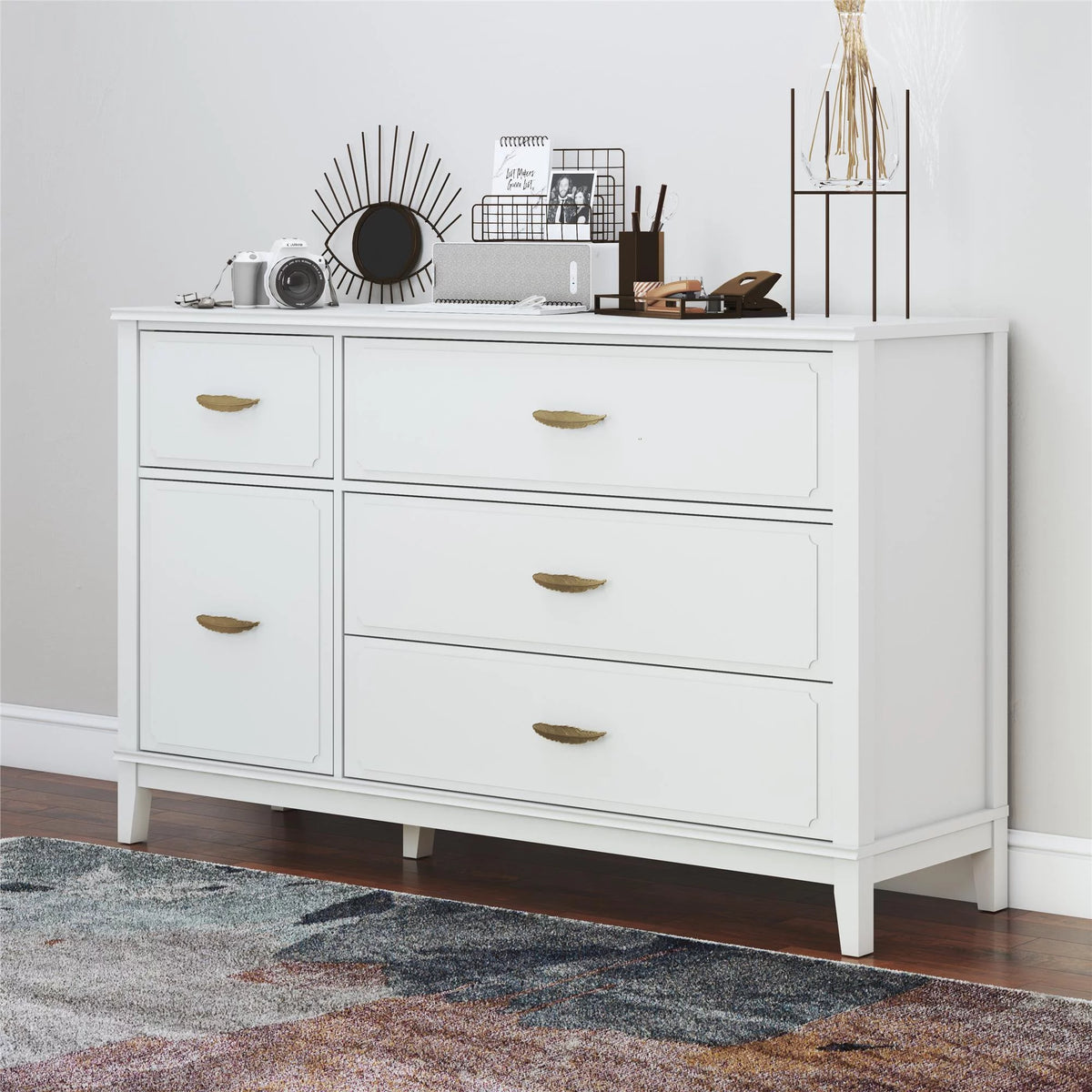 White Wide Dresser N229809