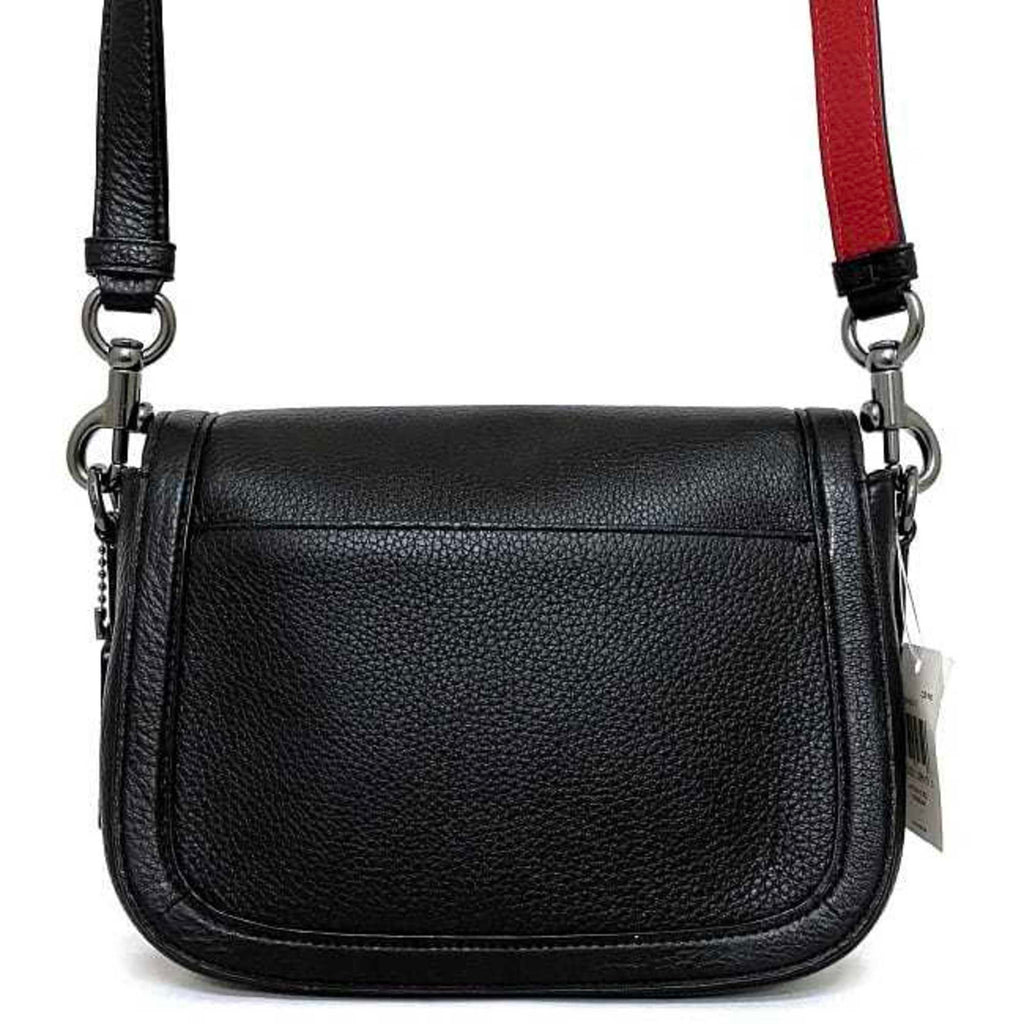 Black Leather Shoulder Bag H915