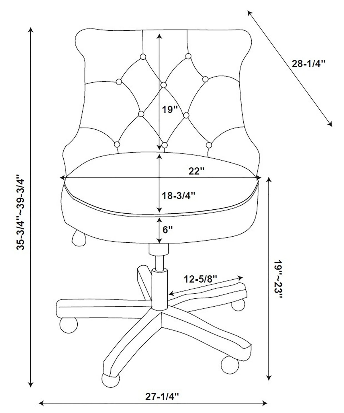 Off-White Swivel Manager's Chair with Adjustable Height F3694