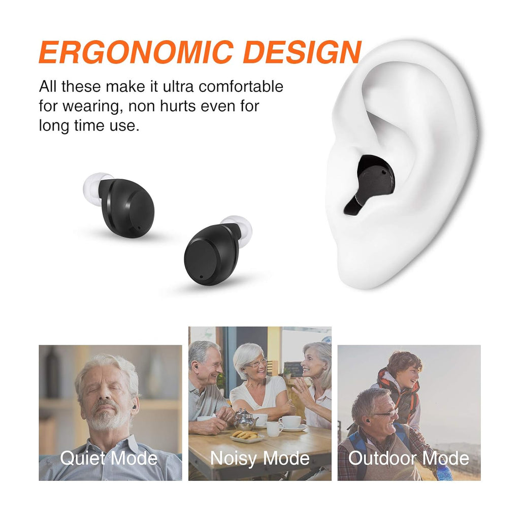 Rechargeable Wireless Invisible Nano Hearing Amplifier 1 Pair U3522