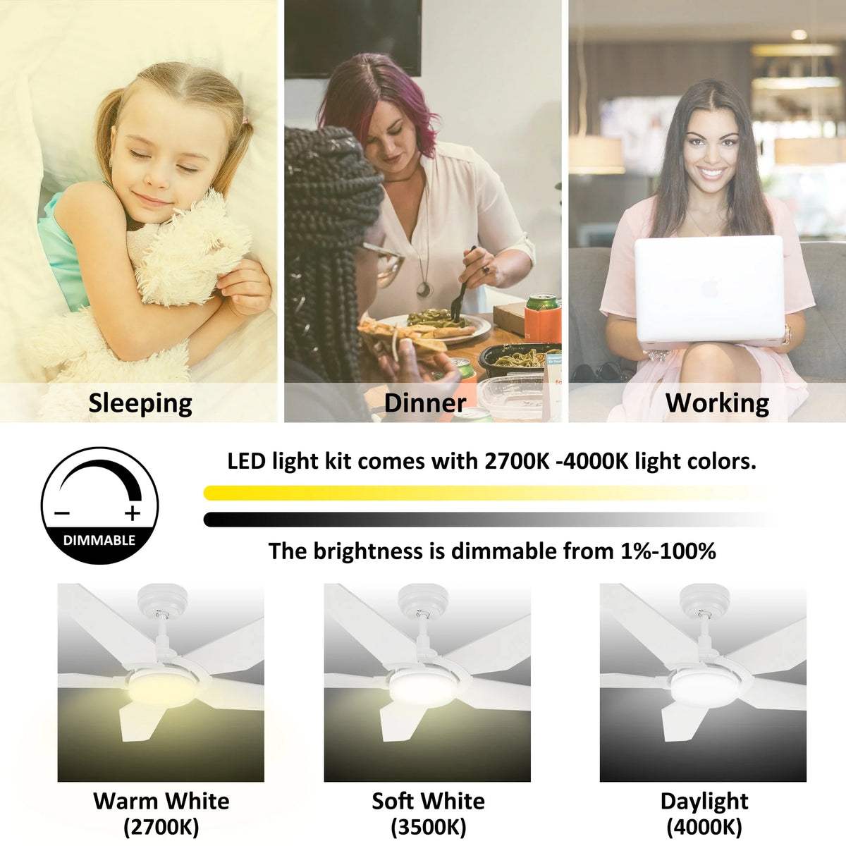 52-inch Indoor/Outdoor Smart Ceiling Fan with LED Light Kit & Remote I670