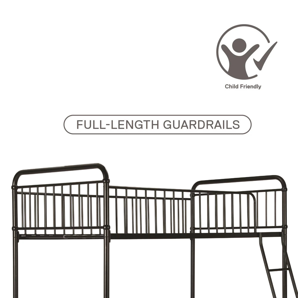 Black Twin Metal Loft Bed O609