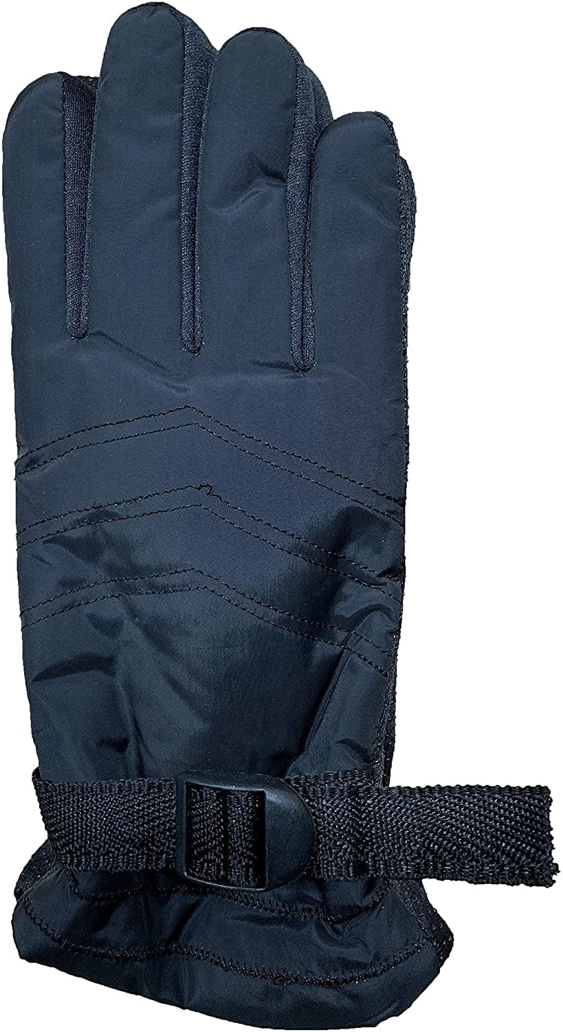 Winter Ski Gloves Fleece Lined Adjustable Strap Water Resistant W7796