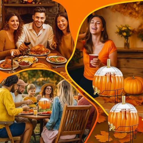1.3 Gallon Pumpkin Shaped Plastic Drink Dispenser with Spigot B134