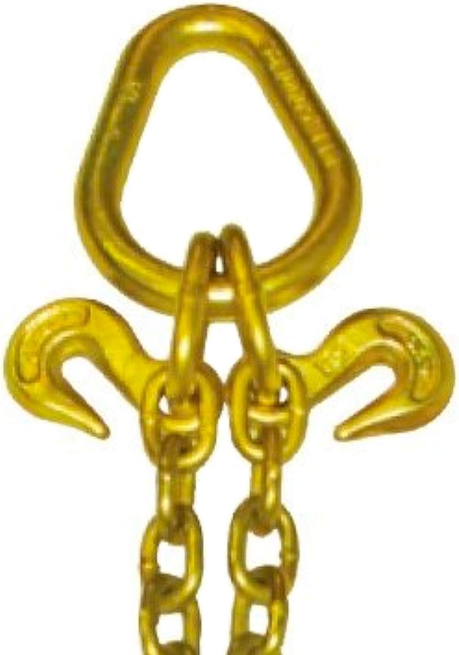 Grade 70 Towing Chain Bridle with R-Hooks and T/J Combination Hooks - 48 Inches Long - 4,700 Pound Safe Working Load U197