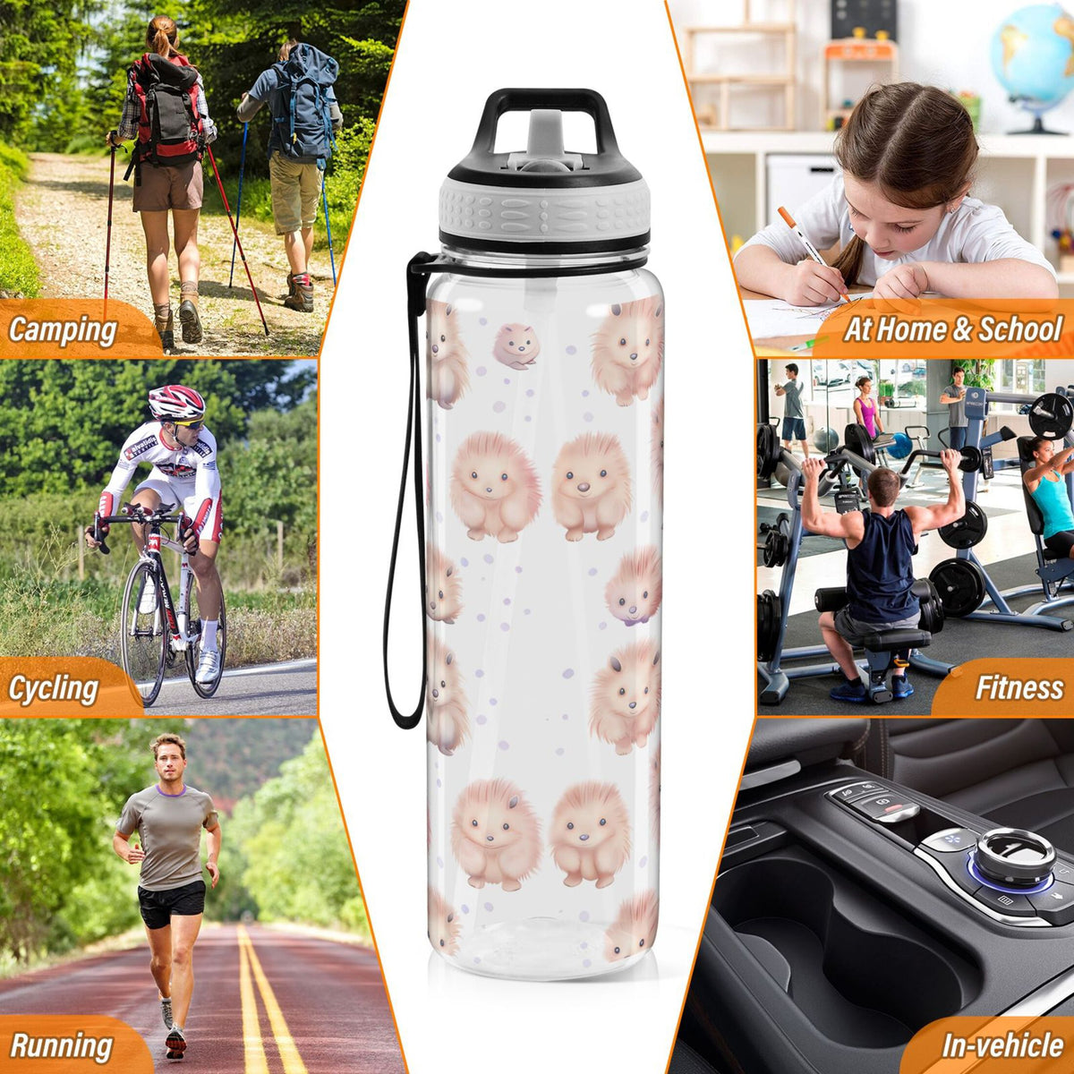 32oz Tritan Clear Water Bottle with Straw A56885