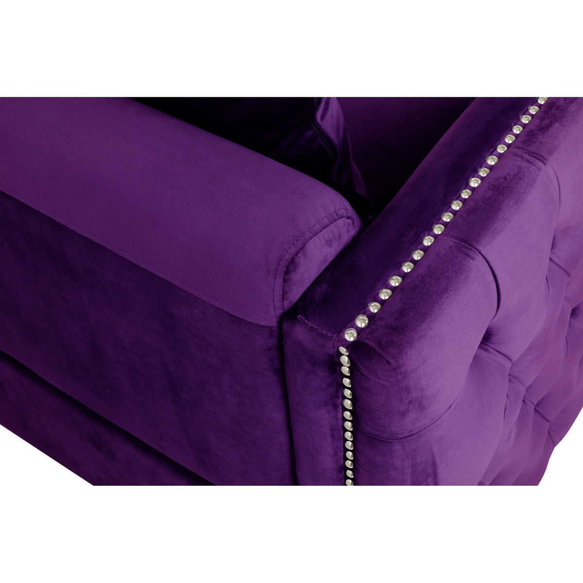 Purple Velvet Button Tufted Sofa K2562
