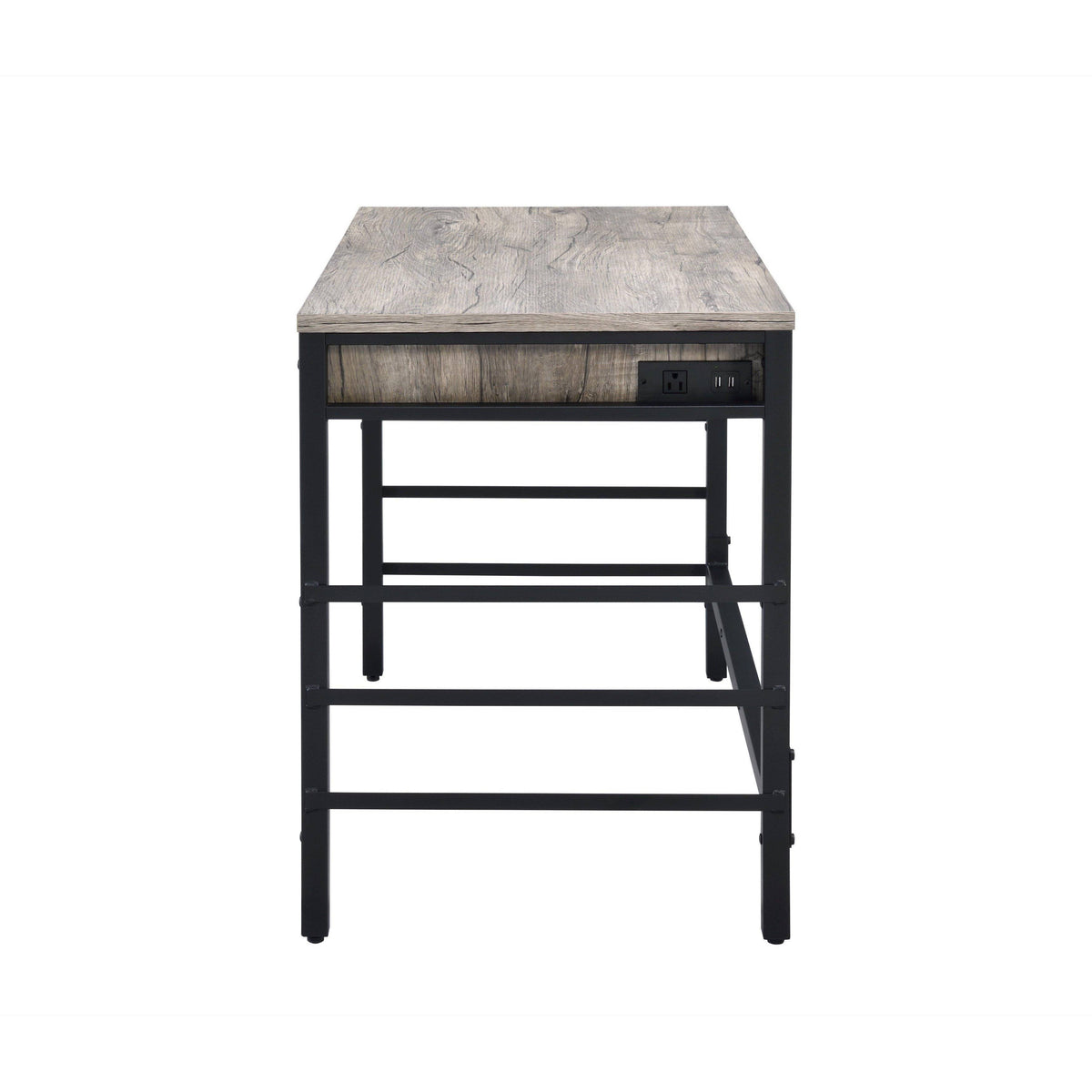 Black Built in USB Port Writing Desk T9859