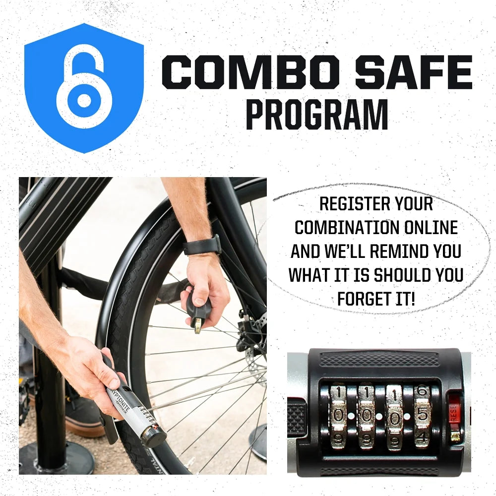 (2 pack) Resettable 12mm Combo Cable Bicycle Lock V77647
