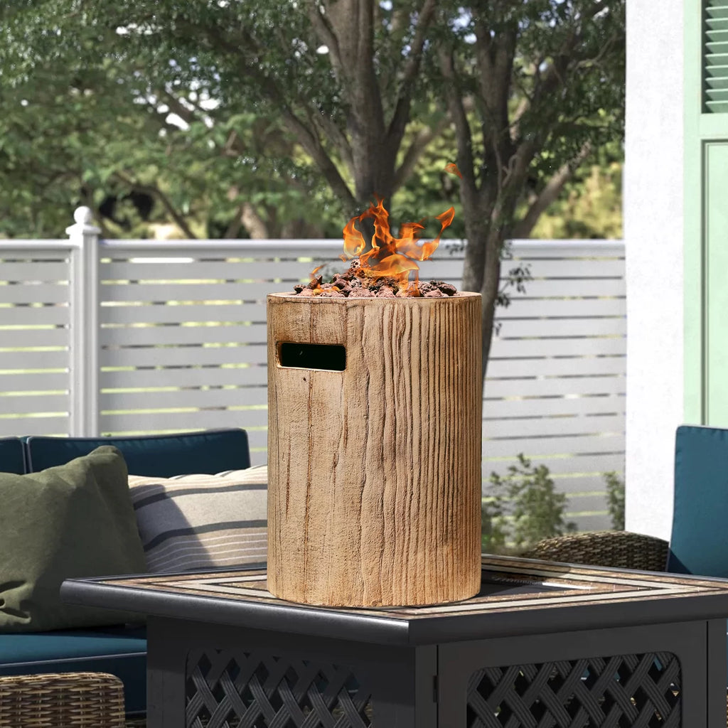 Tabletop Propane Fire Pit 10inch Portable Concrete Gas Fire Bowl Q478370