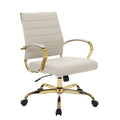 Leather Office Chair With Gold Frame D855